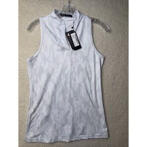 Calliope Racer Back Sleeveless Top Tank Snow Camo Women's Large Golf NWT